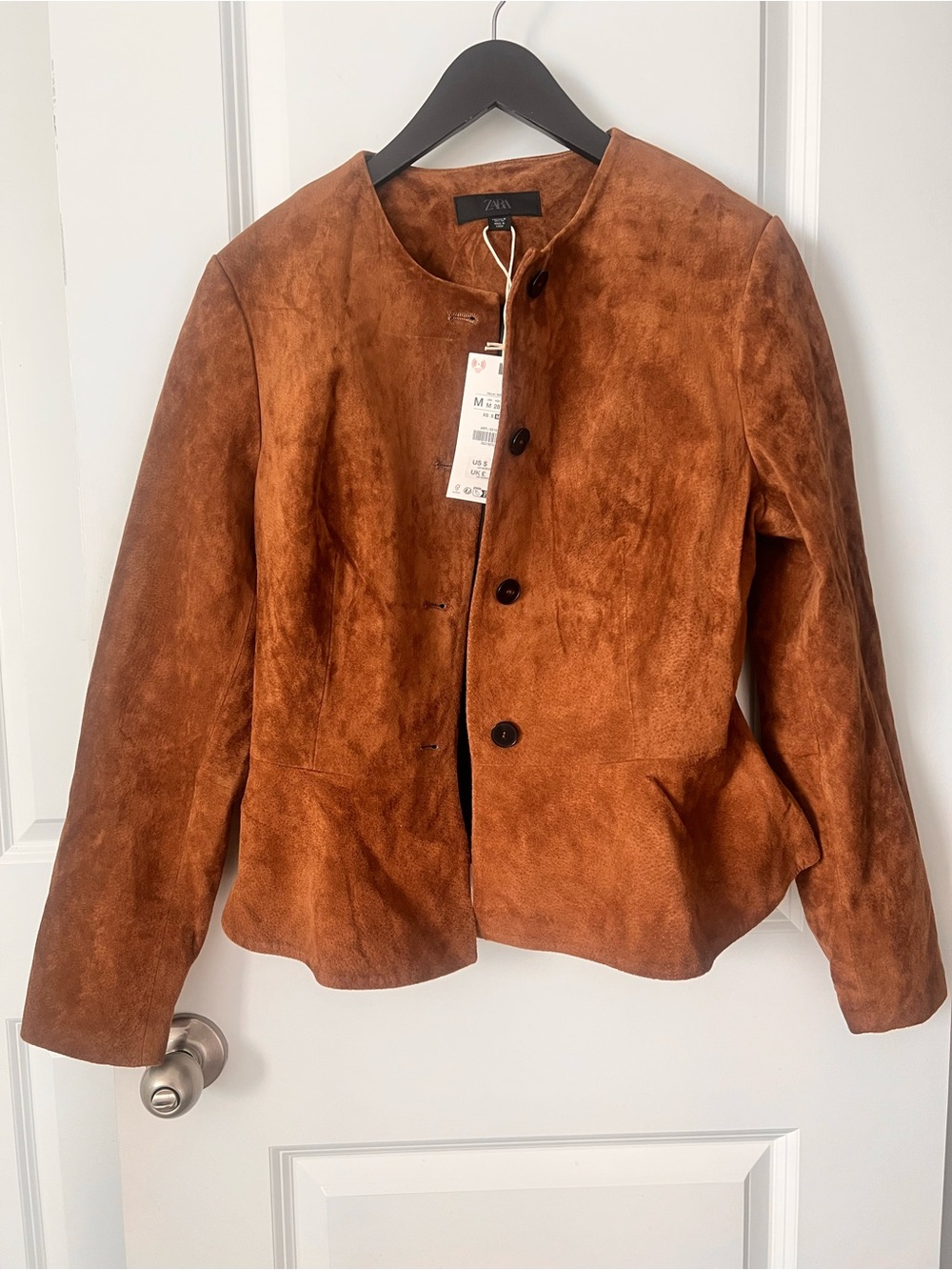 Zara Brown Suede Button-Down Jacket - Picture 10 of 13